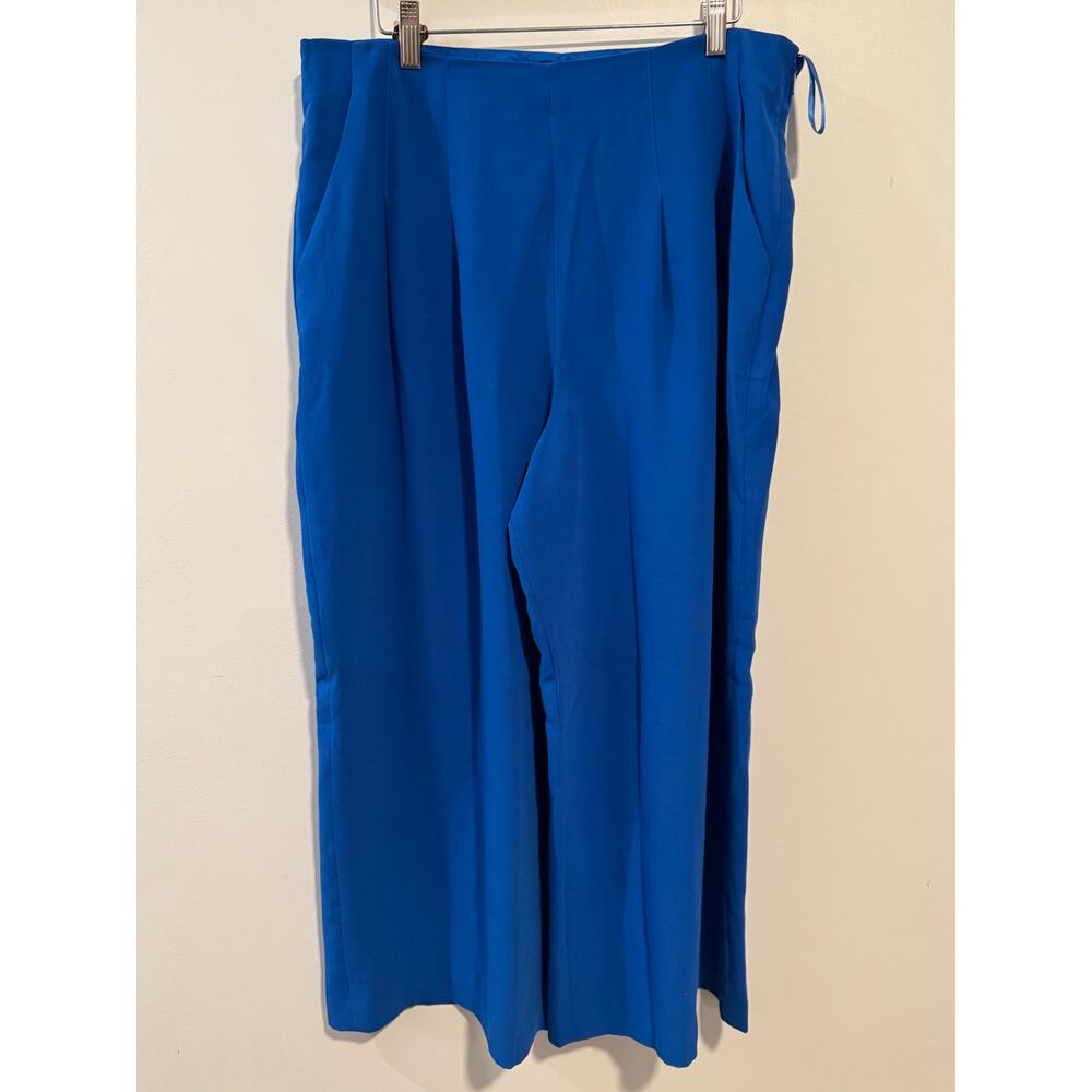 Ted Baker London Blue Pleated Culotte Pants Wide‎ Leg Size 4 NWT